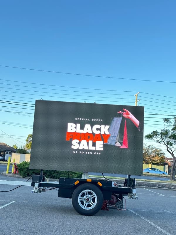 LED screen trailer hire in Melbourne — mobile LED trailer display
